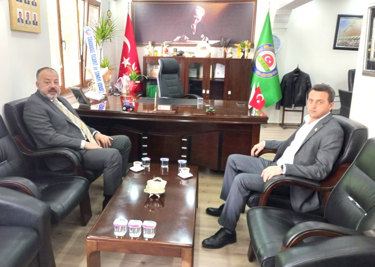ÇTSO Yönetim Kurulu Başkanı Semizoğlu Bayramiç Ziraat Odası Başkanı Mesut Şen’i ziyaret etti